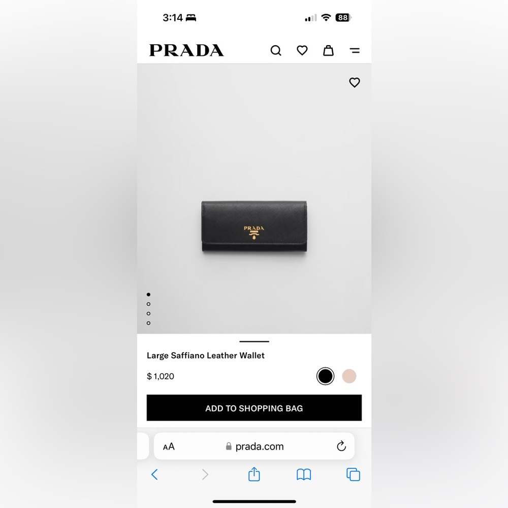 100% Authentic New Prada Saffiano Wallet